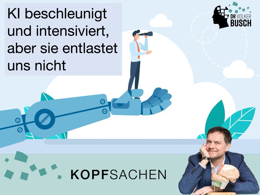 Beitragsbild Blog Kopfsachen: KI macht verdichtet unser Arbeiten